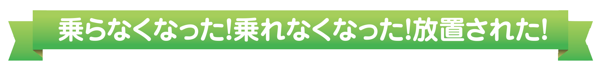 乗らなくなった、乗れなくなった、放置された
